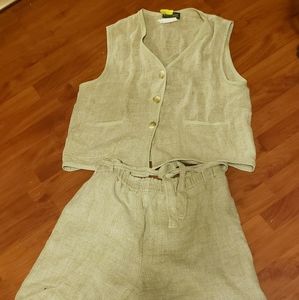 Harve Benard Linen Short and Vest Set